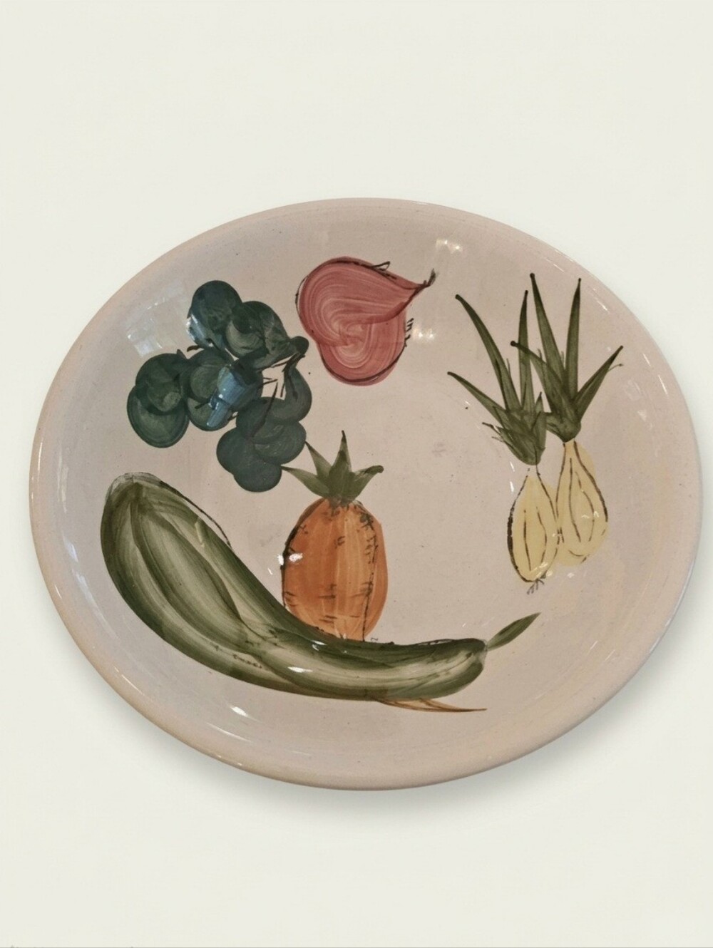 Vintage Ironstone Westwood Hand Painted Vegetables 10” Serving Bowl Japan Made